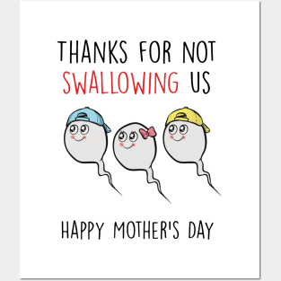 Thanks For Not Swallowing Us Happy Mother's Day Father's Day Posters and Art